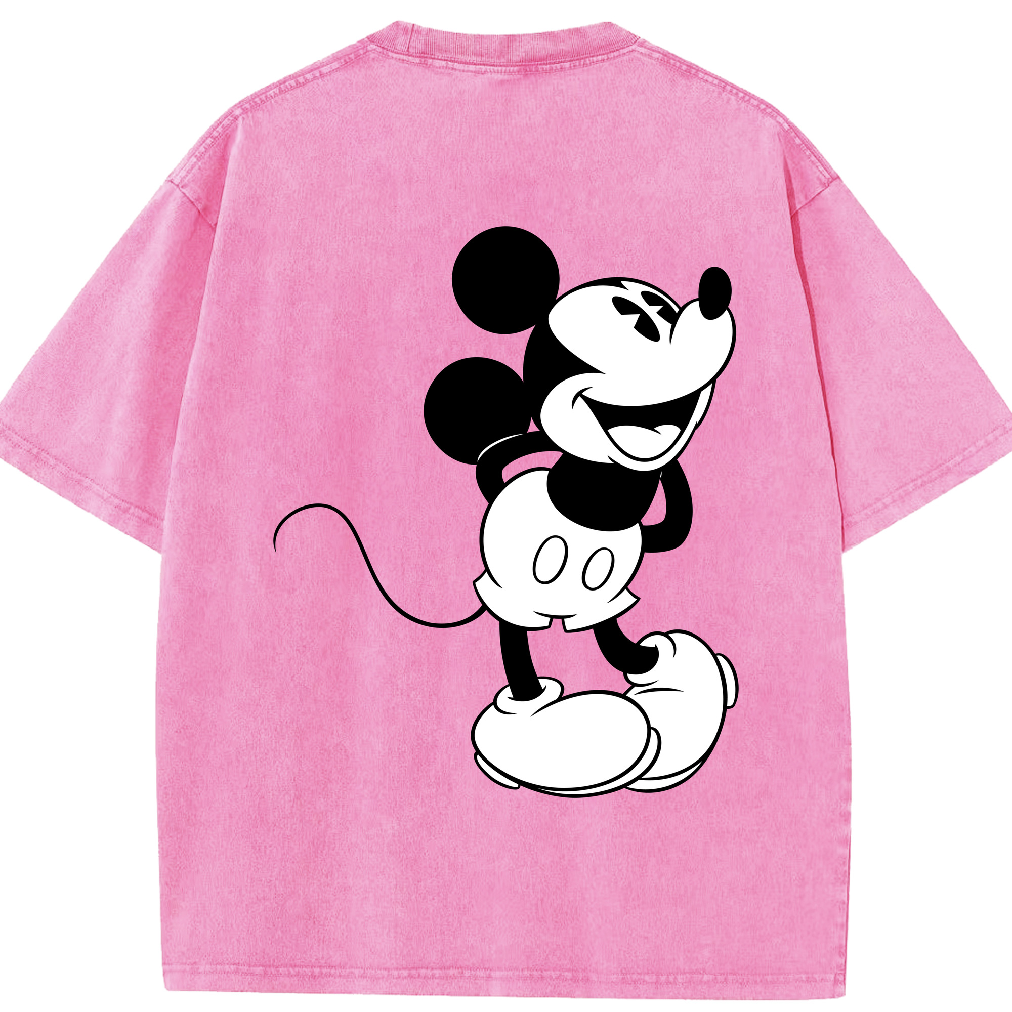 （画像用） ミッキーマウス Mickey Mouse 綿100% ヴィンテージ風 半袖Tシャツ（背面プリント）